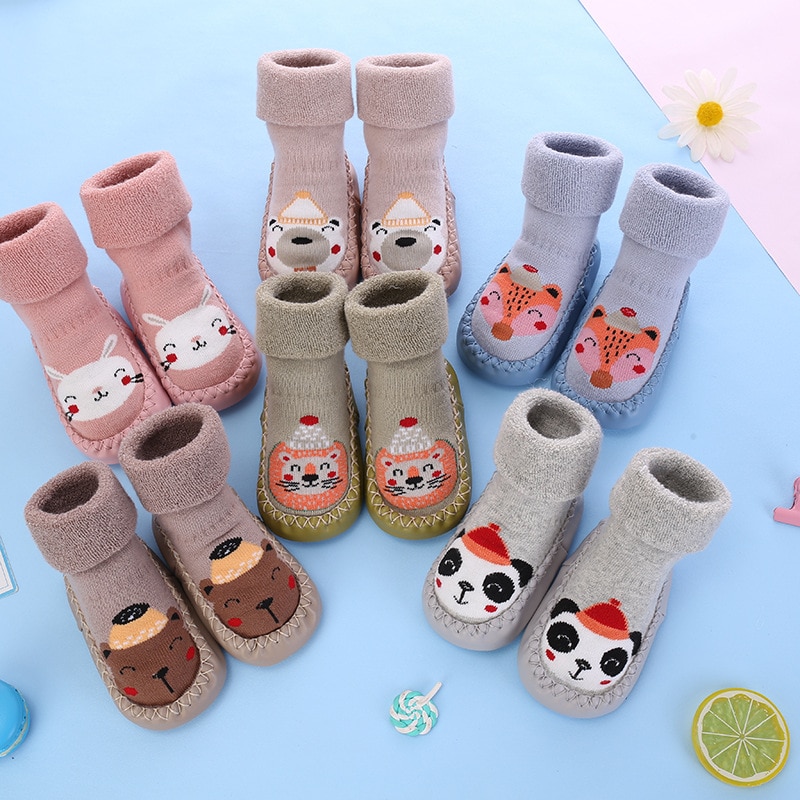 Kids Socks Slippers with Rubber Sole